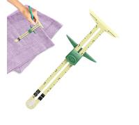 Hamosky Medidor deslizante 5 en 1 de costura, herramienta de regla de medición, regla deslizante 5 en 1, material ABS, 17,5 cm de longitud, función de brújula circular, amarillo y verde