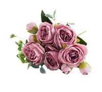 HamPaesk 1/3 Uds Flores Artificiales de Seda al Aire Libre Ramo for Fiesta Boda hogar jardín decoración habitación DIY Caja Regalo(Color 4,3pcs)