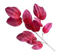 HamPaesk Rama de Hoja simulada, Plantas Verdes, Flores Falsas, decoración Hotel, Hojas Pan, jardín Artificiales, 1 ud(Rose Red)
