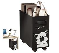 Hamper de lavandería delgado: caja de almacenamiento plegable, contenedor de ruedas rodantes | Cesta organizadora de almacenamiento en esquina alta y delgada, cubo de cáñamo de tela Oxford con asa