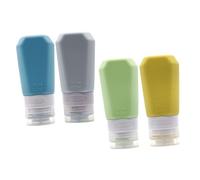 HAMPPLIES 1 juego Botellas de Silicona Rellenables para Viaje Botellas Flexibles Portátiles de Gris Verde Pastel Jengibre Azul para Champú Lociones y Cosméticos