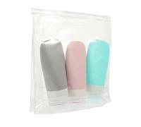 HAMPPLIES 1 juego Botellas de Viaje Rellenables de Silicona Set para Cosméticos Ligero y Portátil para Lociones Champú y Acondicionador Incluye Bolsa de PVC