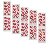 HAMPPLIES 10 Láminas De Tatuajes Adhesivos Para Labios Naturales Fáciles De Aplicar Ideales Para Fiestas Tatuajes Temporales Para Labios Adhesivo Corporal Rojo Resistente Al Agua