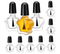HAMPPLIES 10 piezas Botellas Vacías de Vidrio para Esmalte Uñas con Tapa Fácil de Abrir y Antiderrame para Mujeres y Amigas