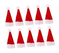 HAMPPLIES 10 Piezas Mini Gorros de Navidad de Fieltro No Unidades para Decoración de Fiestas Cubre Botellas y Piruletas Accesorio Navideño Compacto y Portátil
