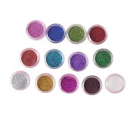 HAMPPLIES 12 cajas Cajas Polvo de Sombras de Ojos con Purpurina Profesional Pigmentos Perlados Sueltos Brillantes para Maquillaje de Escenario y Facial Efecto Glitter para Color Aleatorio