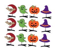 HAMPPLIES 12 Piezas Horquilla fantasma de calabaza clips para el cabello para pelo de halloween Víspera de los horquilla de calabazas tocado cosplay Acero inoxidable