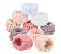 HAMPPLIES 12 Piezas Pulseras Elásticas para Lavado Facial Bandas de Muñeca Absorbentes y Elásticas para Mujer y Niñas Accesorios Prácticos para SPA Maquillaje Deporte y Yoga Pack de Colores