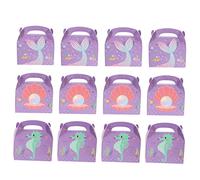 HAMPPLIES 12 Piezas Suministros para fiestas temáticas de sirenas tapa dama de honor decoración bolsas de de sirena cajas de favor de fiesta de sirena Papel Lavanda