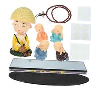HAMPPLIES 1juego Estatua De Resina Monje Adorable con Base Decoración para Oficina y Coche Diseño Creativo y Duradero Adorno De Sacerdote Que Mueve La Cabeza para Hogar