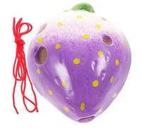 HAMPPLIES 1juego Ocarina De Cerámica Forma De Fresa Instrumento Musical Portátil De Huecos Para Niño Niña y Principiantes Creativo y Educativo