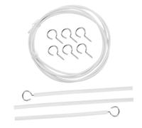 HAMPPLIES 2 Juegos Kit de Cable para Cortinas de Metros con Ganchos Forma de Signo de Interrogación y Anillos de Ojo de Cordero Alambre de Cortina Flexible y Duradero de Unidades