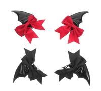 HAMPPLIES 2 Pares Pinzas Góticas Pelo de Murciélago Accesorios de Halloween Alas Demoníacas para Cosplay Tocado de Alas Espeluznante para Fiestas
