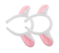 HAMPPLIES 2 piezas Diadema Orejas Oveja Suave de Lana de Cordero Ligera y Elástica Accesorio para Disfraces y Fiestas para Adultos