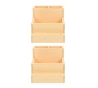 HAMPPLIES 2 Piezas Estuche Cajas Organizadoras Maletin Manicura Suministro De Manicura Titular De Herramientas De Caja De Herramientas De Uñas Portátil Light Brown