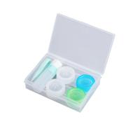 HAMPPLIES 2 Piezas Estuche para Lentes de Contacto Doble Verde con Frasco de Almacenamiento y Herramientas para Lentes Caja Portátil para Cuidado y Uso Diario Compatible