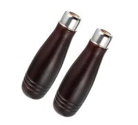 HAMPPLIES 2 Piezas Mango de Madera para Herramientas con Collar Metálico Resistente Mango Mediano Pulido para Formones y Limas Accesorio Duradero para Carpintería y de Herramientas