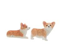 HAMPPLIES 2 Piezas Mini Resin Corgi Figurines Small Puppy Animal Statues For Car Dashboard and Home Office Decor Cute Resin Dog Cake Toppers and Lightweight Miniature Sculptures