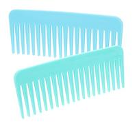 HAMPPLIES 2 piezas Peine de Dientes Anchos Portátil Anti-rotura para Cabello sin Mango Diseño Elegante y Ergonómico de Unidades Azul y Menta Cuidado Suave para Tipo de Cabello