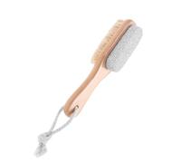 HAMPPLIES 2 piezas Piedra Pómez Doble Cara con Cepillo de Cerda Natural para Pies Removedor de Durezas y Callos Mango de Madera Ergonómico de Unidades para Exfoliación y Suavizado