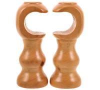 HAMPPLIES 2 Piezas Soportes de Madera para Barra de Cortinas de Montaje Pared Base Sólida para Soporte de Varilla Salón y Dormitorio Protección y Distribución de Peso para Cortinas Clásicas