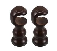 HAMPPLIES 2 Piezas Soportes de Madera Sólida para Varillas de Cortina Juego de Soportes Montaje Pared para Barras de Cortinas y Baño Accesorios para Bastidores con Acabado Natural Protección