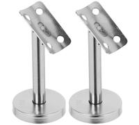 HAMPPLIES 2 Piezas Soportes para Barandilla de Acero Inoxidable Soporte Robusto para Pasamanos con Base Redonda Montaje Pared para Escaleras Balcones y Pasillos Diseño Minimalista y Fácil