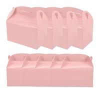 HAMPPLIES 20 Cajas de Papel Rosa para Dulces con Asa, Diseño Plegable Fácil de Montar, Ideales para Fiestas Temáticas y Cumpleaños Infantiles