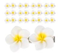 HAMPPLIES 20 Piezas Pinza Cabello de Flores Frangipani de Color Horquillas Bohemias Flores Pinzas Artificiales para Mujeres para Fiestas Tropicales