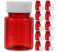 HAMPPLIES 20 Unidades Unidades Botellas Plásticas Marrones Boca Ancha con Tapa Envases para Muestras de Sólidos y Polvos Frascos de Reactivos para Laboratorio Almacenamiento Seguro y