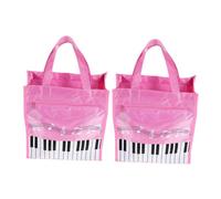 HAMPPLIES 2piezas Bolsa De Mano Portátil De Música Con Notas Organizador De Libros De Música Bolso De Chica Con Asas Diseño De Piano Almacenamiento Práctico y Decorativo