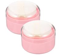 HAMPPLIES 2piezas Cajas Polvo Suelto Con Puff Para Polvos Talco Envases Para Espolvorear Cuerpo y Niño Niña Dispensadores Compactos Resistentes Para Viaje y Hogar Color Rosa
