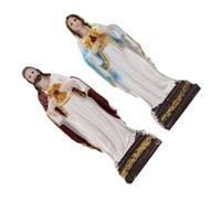 HAMPPLIES 2piezas Estatuas Virgen María Decoración De Mesa Católica Figura De Resina Madre De Jesús Estatua Religiosa para Navidad y Estantes De Mesa