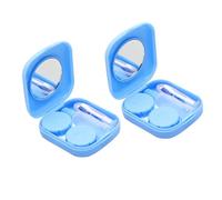 HAMPPLIES 2piezas Estuche para Gafas Caja De Lentes Porta Lentillas con Pinzas Ventosa y Espejo