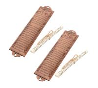 HAMPPLIES 2piezas Mezuzá Judía Decorativa De Metal con Pergaminos para Puertas Hebrea Inglesa Adorno Religioso para Hogar Judío