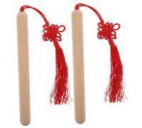 HAMPPLIES 2piezas Palos De Percusión De Madera Con Borlas Chinas Instrumentos Musicales Para Niño Niña Bastones De Ritmo Para Actividades Educativas Grupo y Clases De Música