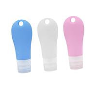 HAMPPLIES 3 piezas Botellas de Silicona para Viaje Reutilizables y Portátiles Contenedores de Líquidos para Lociones y Jabones Gel Rosa Azul Blanco