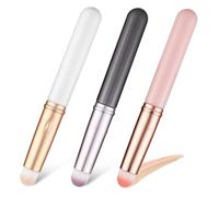 HAMPPLIES 3 piezas Brochas Faciales para Maquillaje Pinceles de Corrector y Labios con Mango Corto y Tapas Suaves Aplicadores para Base Líquida Crema y Polvo Herramientas de Maquillaje para