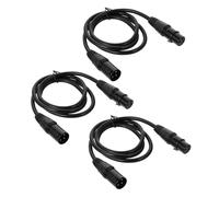 HAMPPLIES 3 piezas Cable de Audio Xlr Pines Unidades Adaptador Macho Hembra con Blindaje Antivibración Compatible con Micrófono Mezclador y Altavoz Funda Resistente y Flexible