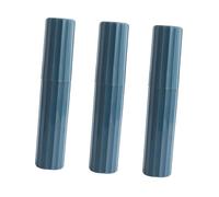 HAMPPLIES 3 Piezas Caja Viaje Cepillo Dientes Portátil Azul Soporte Almacenamiento Cepillo y Pasta Dental para Baño Set Compacto y Duradero para Hotel y Viaje