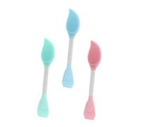 HAMPPLIES 3 piezas Cepillo Facial de Silicona de Doble Punta Aplicador Ergonómico para Herramienta de Cuidado Facial Duradera y Fácil de Limpiar Kit Práctico para Masaje y Color Aleatorio