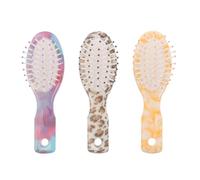 HAMPPLIES 3 Piezas Cepillo Mini de Viaje con Diseño de Leopardo Peine Desenredante Portátil para Mujer y Hombre Compacto para Cabello Seco y Húmedo sin Tirones ni Roturas Fácil de Limpiar y