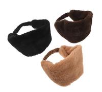 HAMPPLIES 3 Piezas Diadema Mujer Invierno Ancha de Pelo Sintético y Cálida Banda Elástica Orejera para Cabeza para Uso Diario y Fiestas Clima Frío