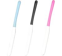 HAMPPLIES 3 piezas Espátulas para Mezcla Cosmética de Acero Inoxidable con Mango para Base Maquillaje Herramienta Profesional para Fundaciones y Cremas Faciales Casa o Salón