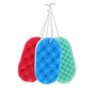 HAMPPLIES 3 Piezas Esponja de Ducha Exfoliante Suave y Absorbente para Baño y Limpieza Corporal de Verde Blanco y Rosa Blanco