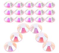 HAMPPLIES 3000 Piezas gemas del arte del clavo diamantes de imitación redondos con espalda plana Decoraciones de manicura adornos de uñas decoraciones de uñas Pink