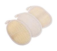HAMPPLIES 3piezas Esponja de Baño Natural Esponja de Lufa para Exfoliante de Piel para Ducha Diaria de Material Vegetal de Lufa y Cáñamo Uso Casa o Spa