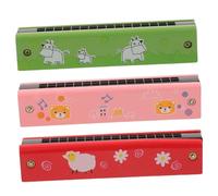HAMPPLIES 3piezas Harmonicas De Madera Para Diseño De Caricaturas Juguete Musical De Para