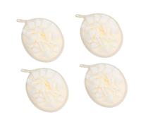 HAMPPLIES 4 Esponjas de Baño Color Beige de Pe Producción Abundante de Espuma y Diseño Portátil, Accesorio Adecuado para Ducha y Baño Diario