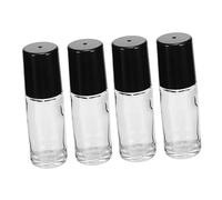 HAMPPLIES 4 piezas Botellas Roll Vacías de Frascos Portátiles para Aceites Esenciales Esencias y Perfumes Botellas Cilíndricas Transparentes con Tapa para Doméstico